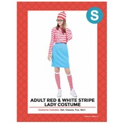 Adult Red & White Top Blue Skirt Costume Small 6-8