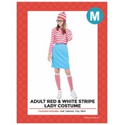 Adult Red & White Top Blue Skirt Costume Medium 10-12