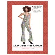 Adult Disco Woman Jumpsuit Costume XS/S │Multicolour Metallic 70s Fancy Dress