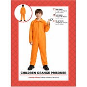 Kids Orange Prisoner Jumpsuit & Handcuffs Costume Set | Ages 6-9