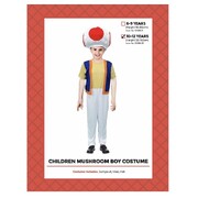 Child Gaming Toad Mushroom Man Costume 10-12 Yrs