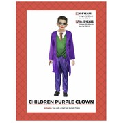 Child Purple Joking Clown Costume 10-12 Yrs
