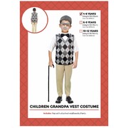 Child Grandpa Old Man Top & Pants Costume 4-6 Yrs