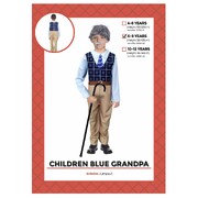 Child Blue Grandpa Jumpsuit Costume 6-9 Yrs