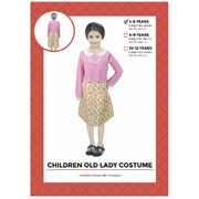 Child Old Lady Grandma Dress & Cardigan Costume 4-6 Yrs