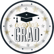 Congrats Grad 7in Paper Snack Plate (Pk 8)