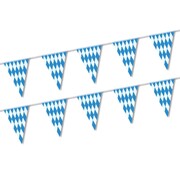 Oktoberfest Bavarian Flag Bunting 3.5m | Blue & White Fabric German Decoration