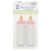 Pink Baby Bottle Favours (5in) Pk 2 