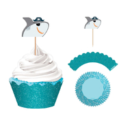 Ahoy Pirate Shark Cupcake Kit - Case+Pick+Wrap (Pk 24)