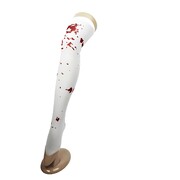 White Over Knee Blood Splatter Stockings | Thigh High Halloween Costume Socks