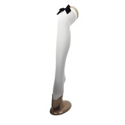 White Over Knee Stockings with Black Bow | Thigh High Costume Socks One Size
