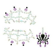 Spider Face Gems Jewels 1 Set - Self Adhesive Halloween Face Accessory