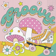 Groovy Flower Power Hippie 2 Ply Lunch Napkins (Pk 16)