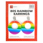 80's Rainbow Clip On Earrings 1 Pair