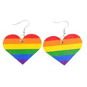 Rainbow Heart Shaped Earrings 1 Pair