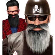 Brown or Grey Beard & Attached Moustache Pk 1