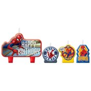 Spiderman Moulded Candle Set Pk 4
