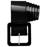 Black Vinyl Costume Belt Unisex Wide Dress Up Accessory