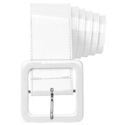 White Vinyl Costume Belt Unisex Wide Dress Up Accessory