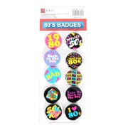 1980's Retro Party Badge Pk 10