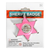 Pink Sheriff Badge Country & Western Costume Accessory