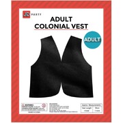 Adult Black Colonial Costume Vest One Size