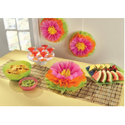 Hawaiian Hibiscus Pom Pom Decorations 40.6cm (Pk 3)