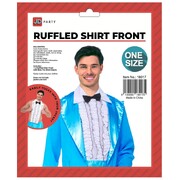 White 1980s Ruffled Shirt Front Insert with Bow Tie