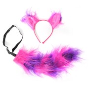 Grinning Cat Headband & Tail Costume Set 2 Pieces