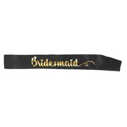 Black & Gold Bridesmaid Hens Night Sash