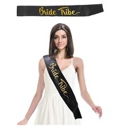 Black & Gold Bride Tribe Hens Night Sash