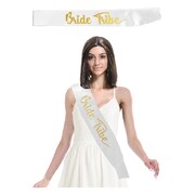 White & Gold Bride Tribe Hens Night Sash