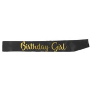 Black & Gold Birthday Girl Party Sash