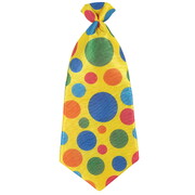 Oversized Clown Tie Yellow Polka Dot Costume Accessory