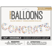 Clear Confetti Congrats 14in Balloon Banner Kit
