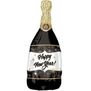 Happy New Year Champagne Bottle Foil Supershape Balloon