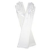 White Long Party Gloves – 1920s Flapper & Glamour Elbow Length Costume Gloves (42cm Stretch)