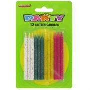 Candles Glitter Multi Pk12 