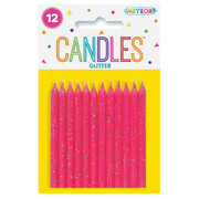 Candles Glitter Pink Pk12 