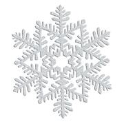 Silver Plastic Glittered Snowflake Decoration