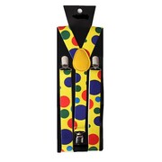 Yellow Polka Dot Suspenders | Clown Costume Adjustable Elastic Braces One Size