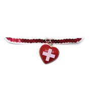 Nurse Costume Choker Necklace with Red Sequin Trim | Medical Costume Accessory