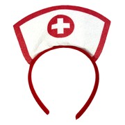 Red & White Nurse Costume Headband | Medical Fancy Dress Accessory