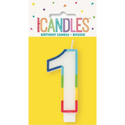 Number 1 Rainbow Birthday Cake Candle Pk 1