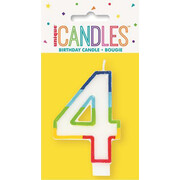 Number 4 Rainbow Birthday Cake Candle Pk 1