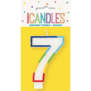 Number 7 Rainbow Birthday Cake Candle Pk 1