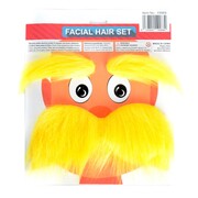 Yellow Bushy Eyebrows & Oversized Fluffy Moustache Set | Ages 8+