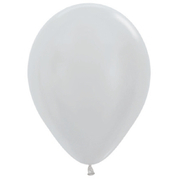 Metallic Satin Silver 12cm 5in Latex Balloons (Pk 50)