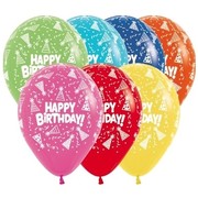 Happy Birthday Hats Assorted Colour 12in. Latex Balloons Pk 12