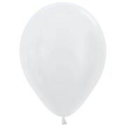 Pearl White Satin Finish Latex Balloons 12 Inch 30cm Pack of 25 Helium Quality